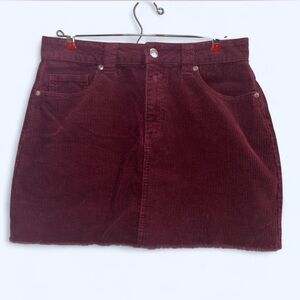 Forever 21 Burgundy Corduroy Skirt